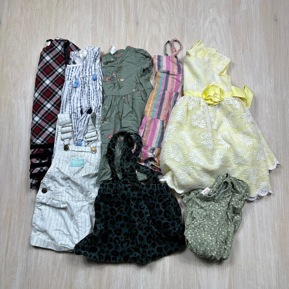 8 Piece Bundle Lot OshKosh Cat & Jack Bonnie Jean Boho Floral Dress Romper 3T